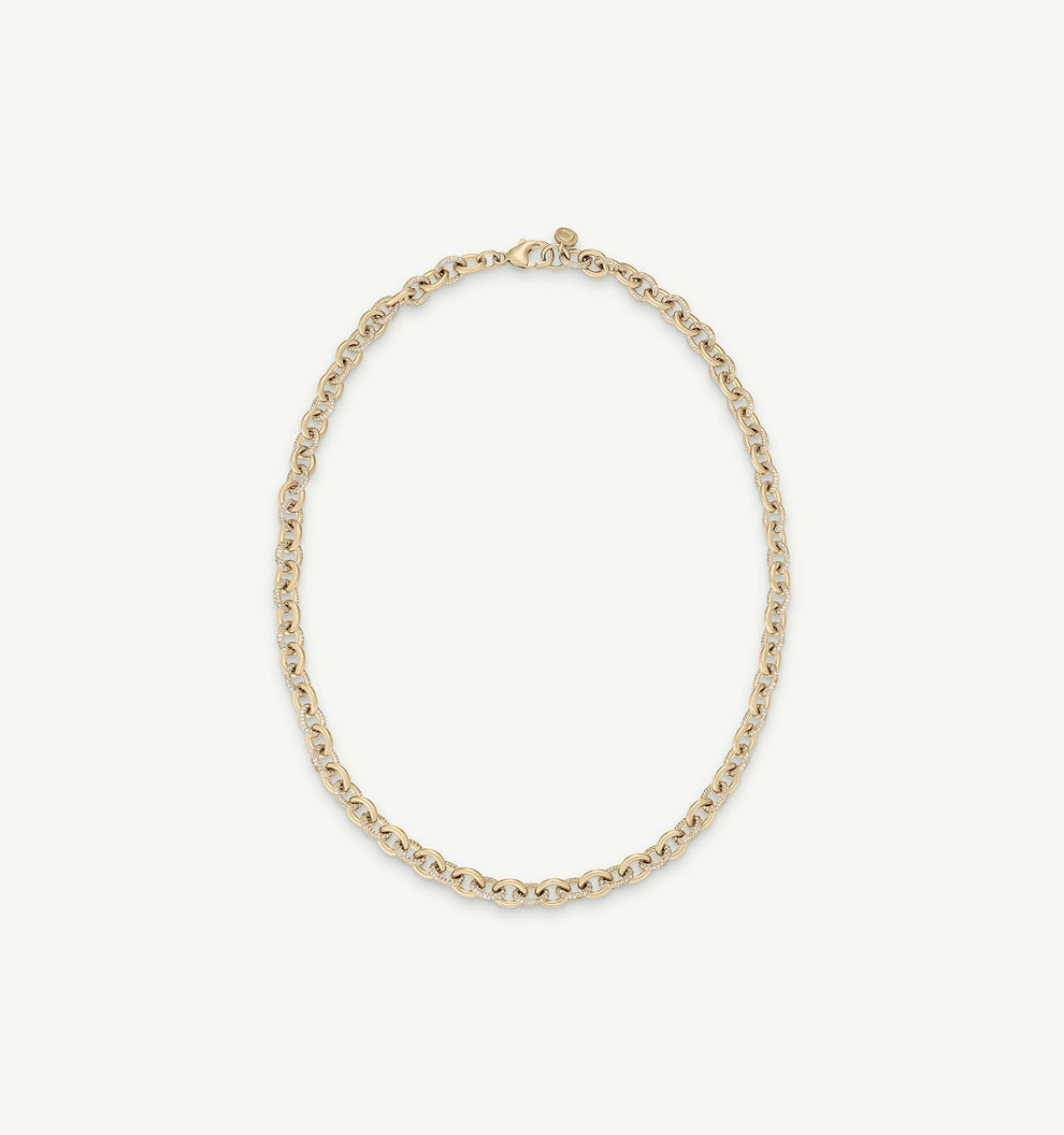 Old English Pavé Link Necklace