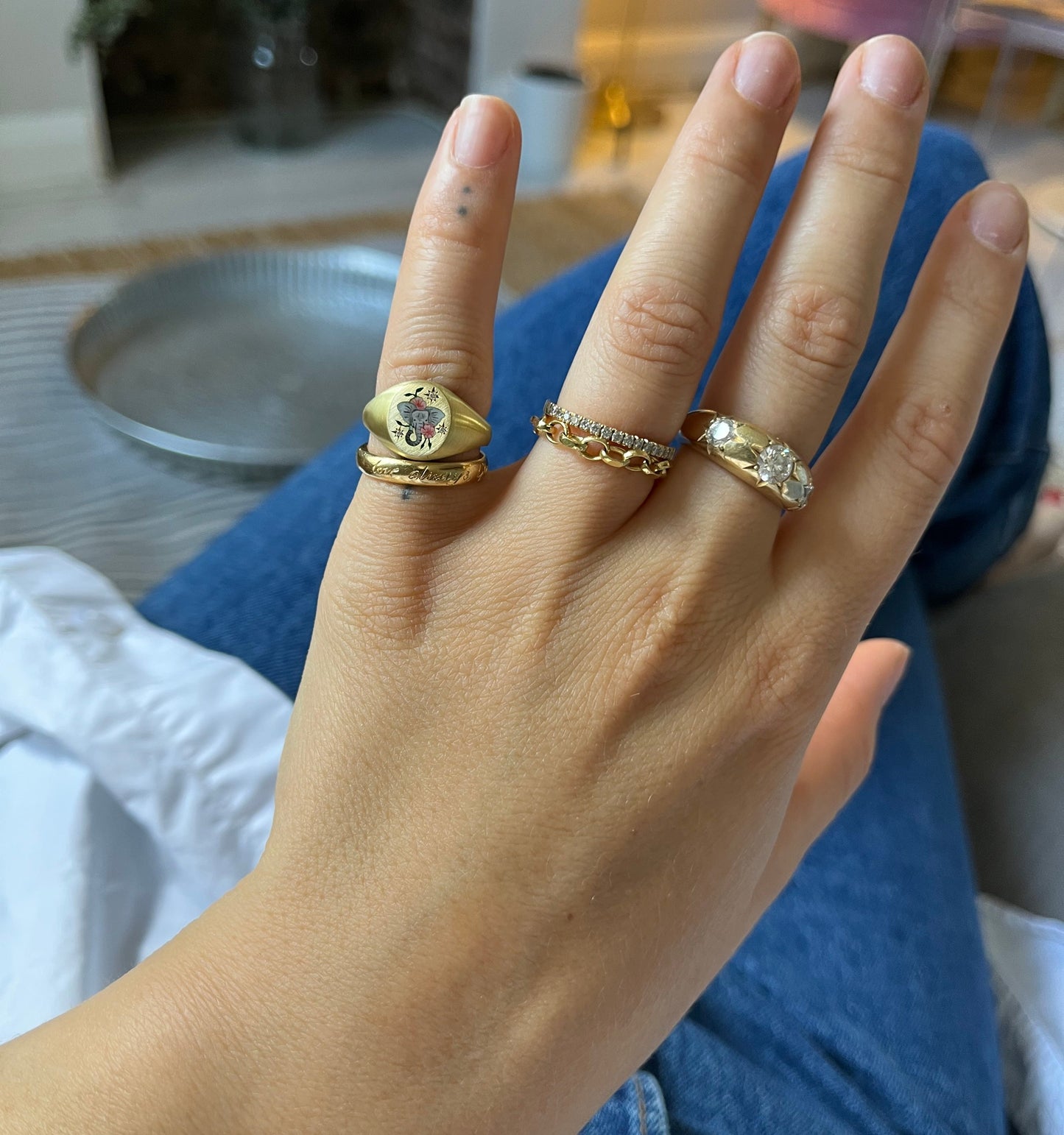 The Elephant & Camellia Ring