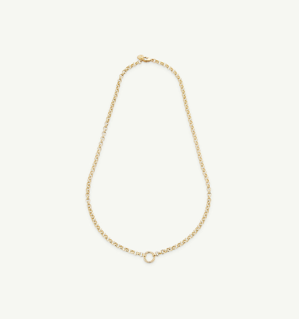 Round Belcher Chain With Diamond Loop
