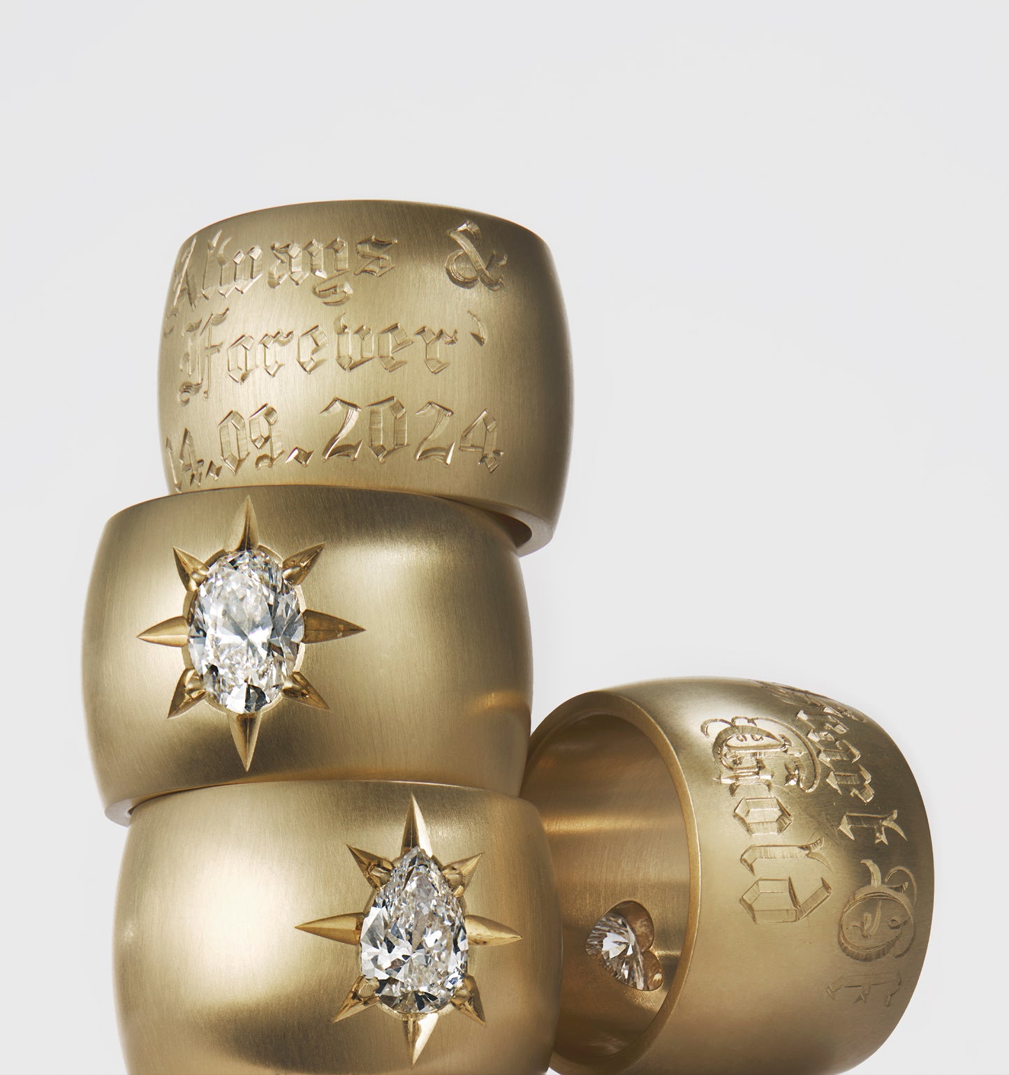 Heart Of Gold Barrel Ring