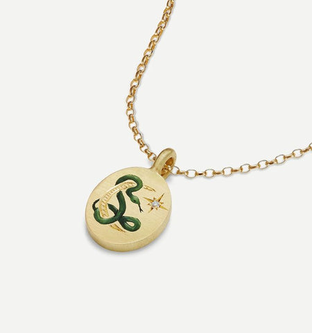 Snake & Moon Charm