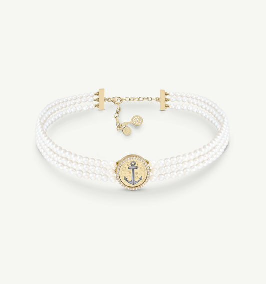 Anchor Pearl Choker
