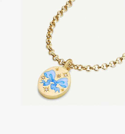 Louis Vuitton Flower Locket Necklace, Blue, One Size
