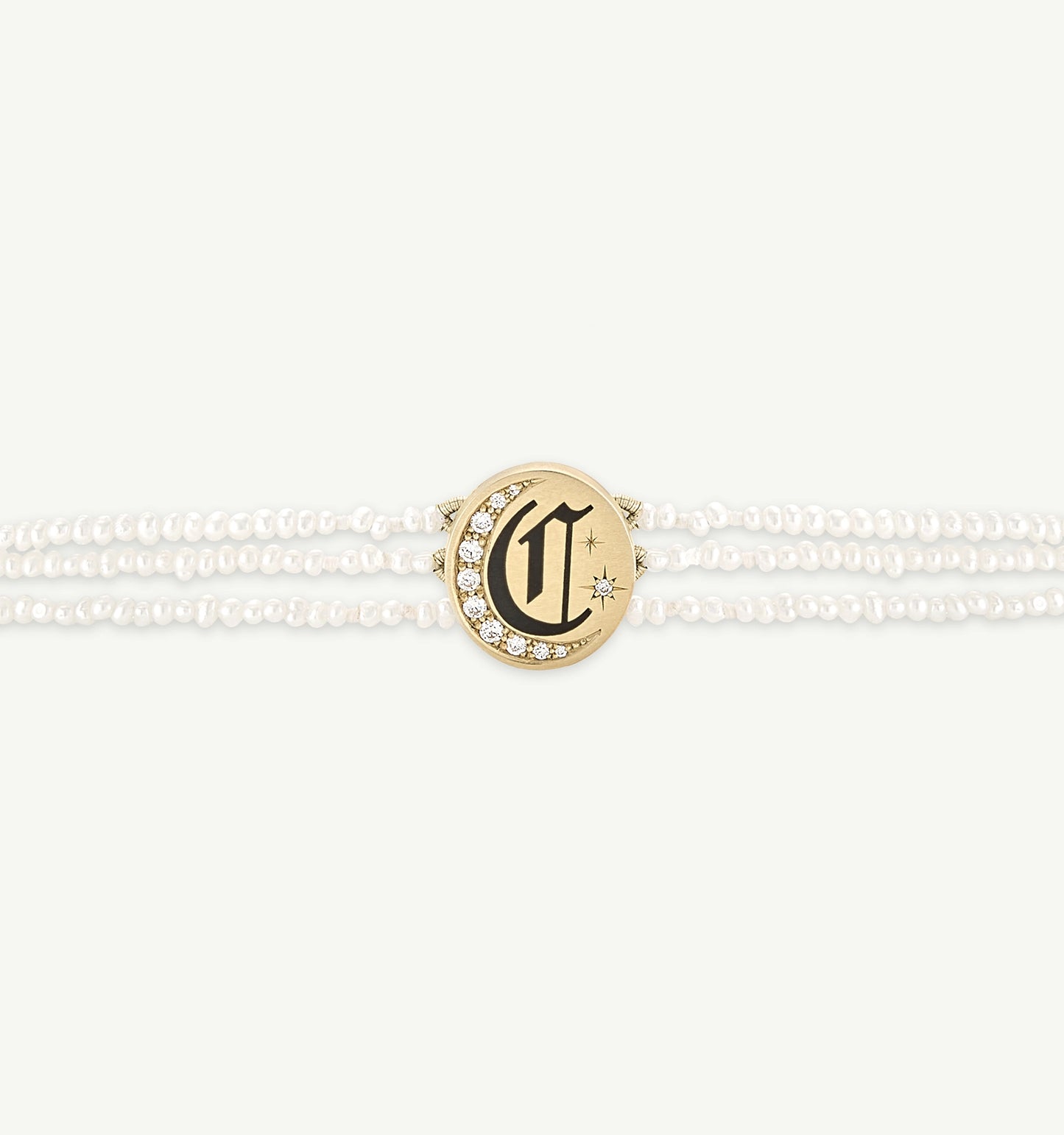 Old English Initial Pearl Choker