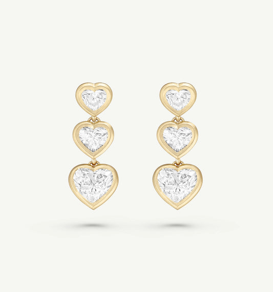 Heart Of Gold Diamond Drop Earrings