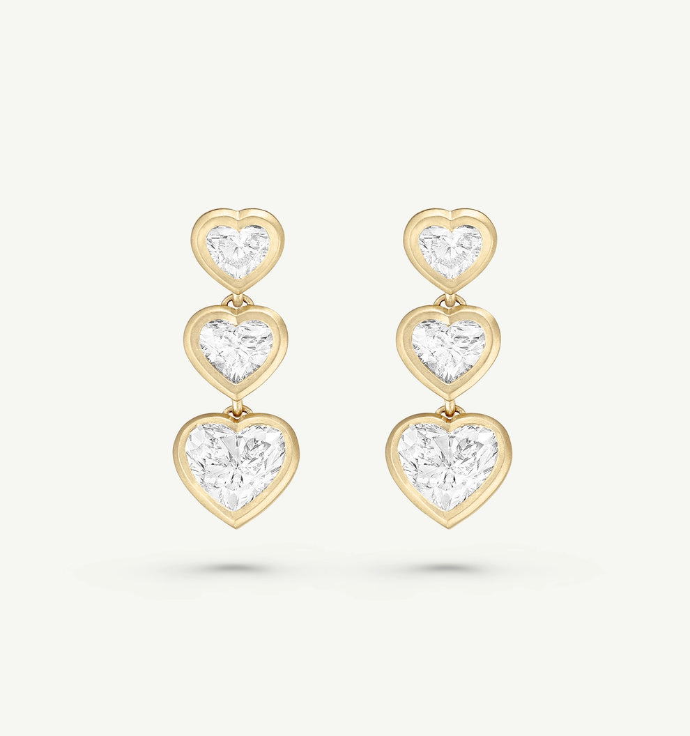 Heart Of Gold Diamond Drop Earrings