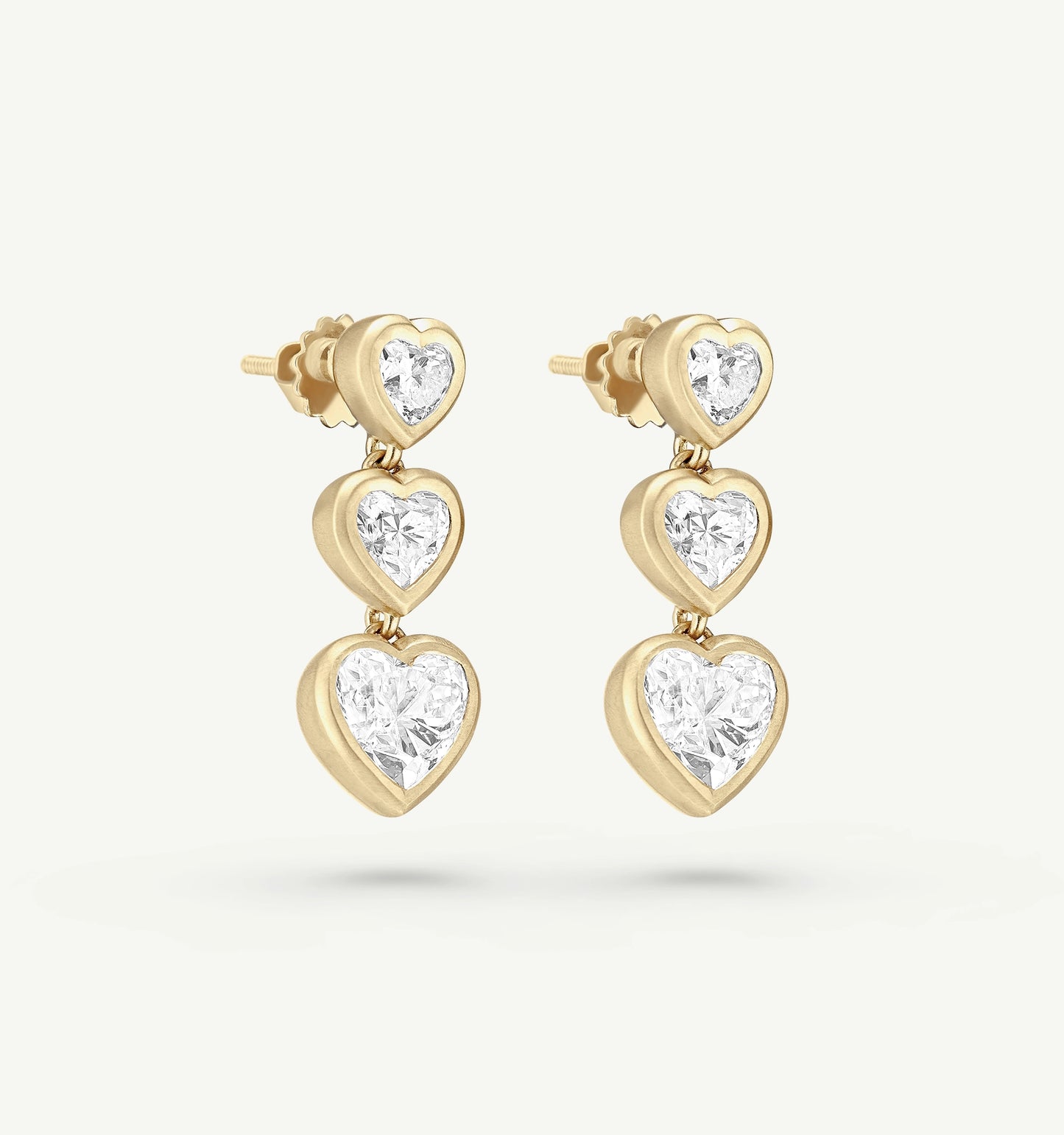 Heart Of Gold Diamond Drop Earrings