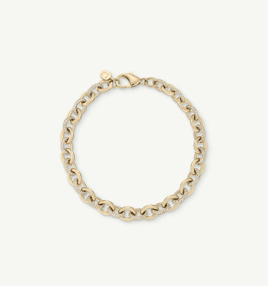 Old English Pavé Link Bracelet