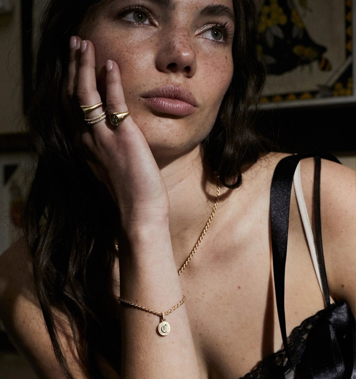 Old English Medallion Initial Bracelet