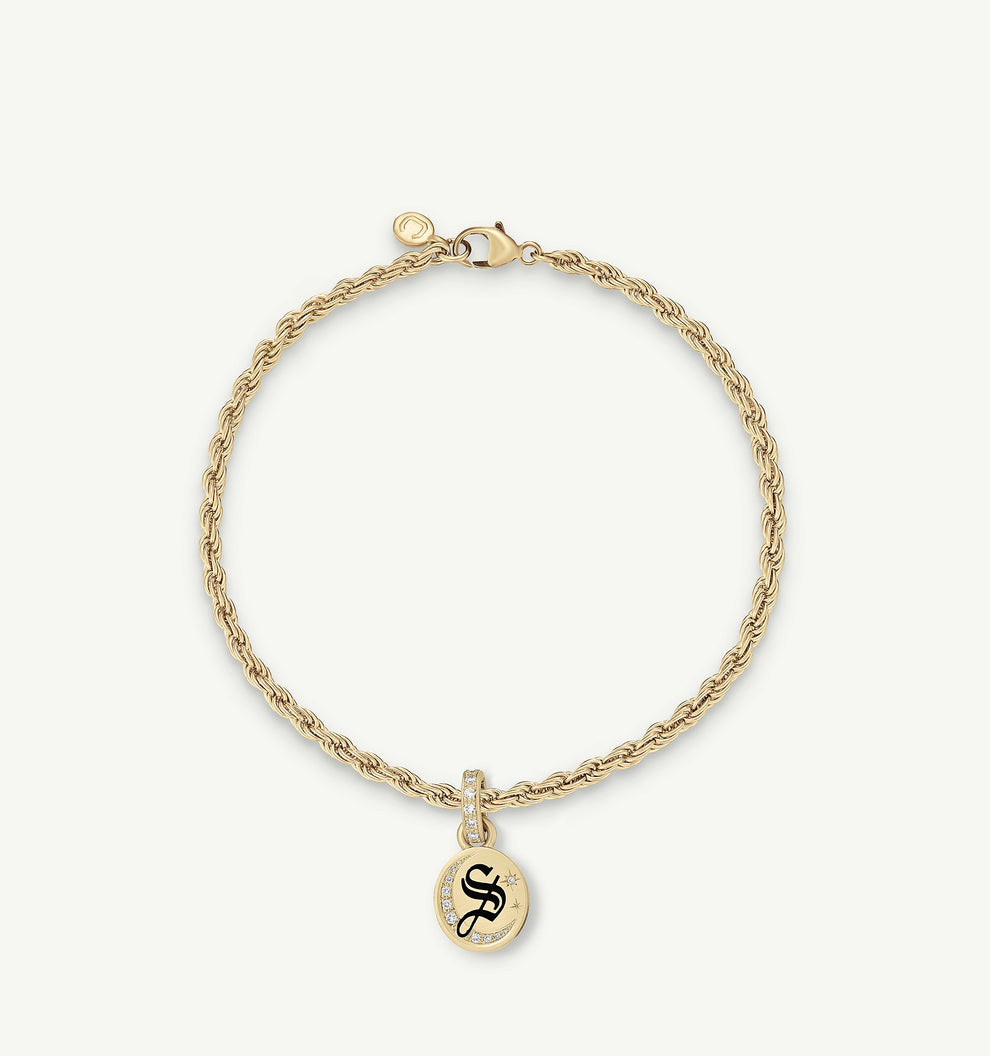 Old English Medallion Initial Bracelet