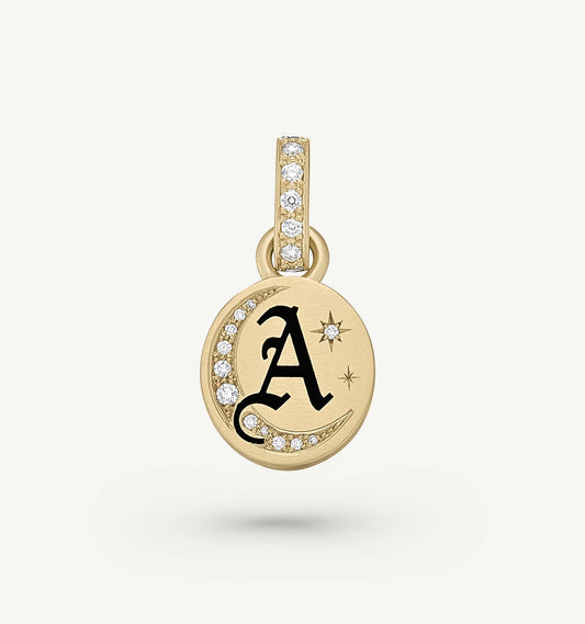 Old English Medallion Initial Charm