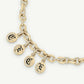 Old English Chunky Pavé Link Gothic Lettering Necklace
