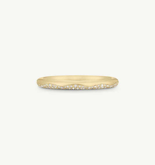 Scalloped Pavé Stacking Ring