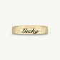 Old English Custom Script Band Ring