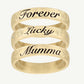 Old English Custom Script Band Ring