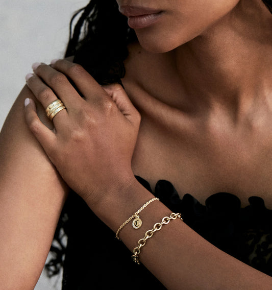 Old English Medallion Initial Bracelet