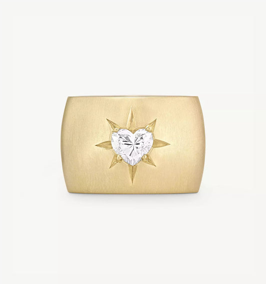 Heart Of Gold Barrel Ring