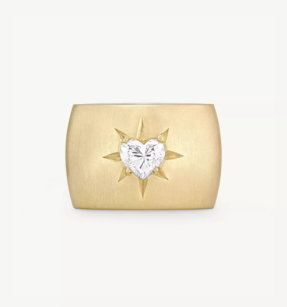Heart Of Gold Barrel Ring